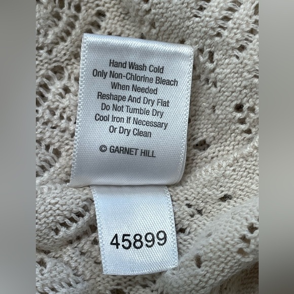 Garnet Hill Open Knit See through Top Tan Linen Organic Cotton Blend Medium - Picture 7 of 8